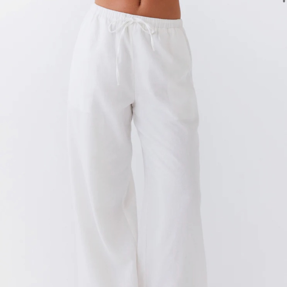 Peppermayo Exclusive - Fresh Face Linen Pants - White